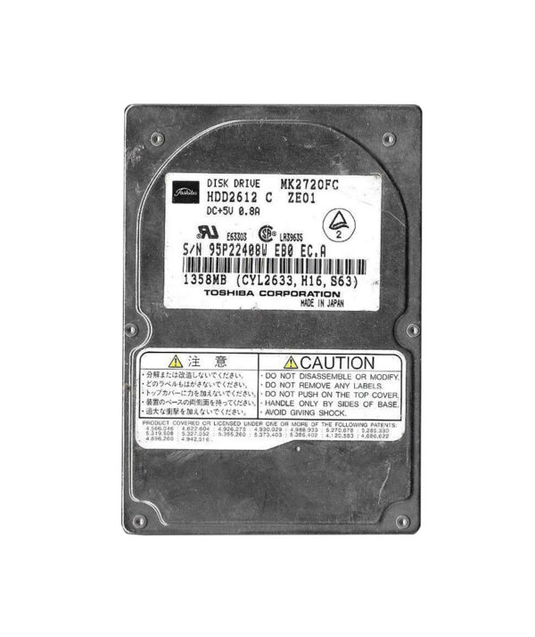 HDD2612 - Toshiba 1.35GB 4200RPM IDE/ATA 128KB Cache 2.5-Inch Hard Drive