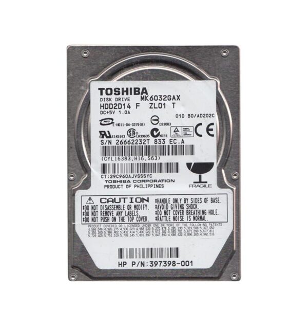 HDD2D14 - Toshiba 60GB 5400RPM IDE Ultra ATA/100 (ATA-6) 8MB Cache 2.5-Inch Hard Drive