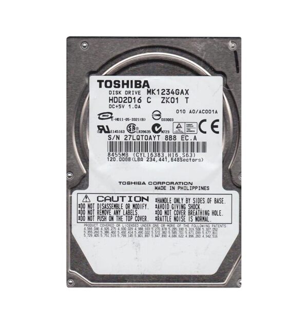 HDD2D16 - Toshiba 120GB 5400RPM IDE Ultra ATA/100 (ATA-6) 8MB Cache 2.5-Inch Hard Drive