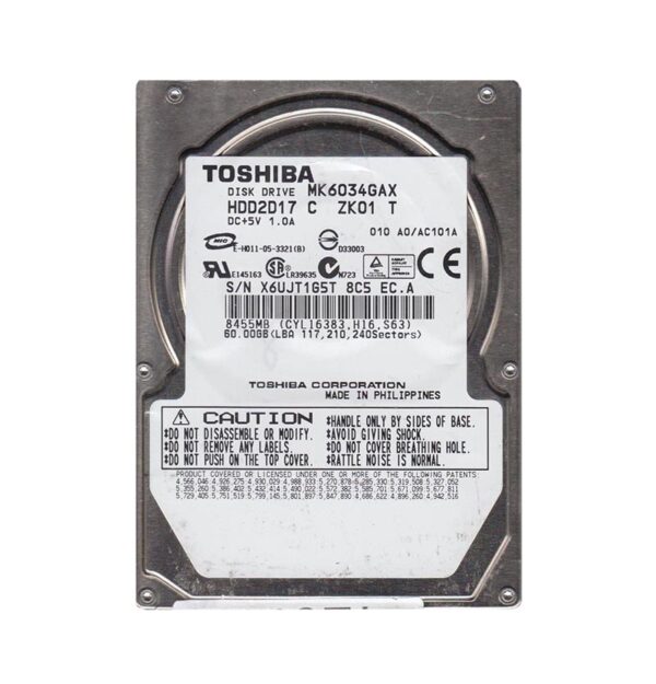 HDD2D17 - Toshiba 60GB 5400RPM IDE Ultra ATA/100 (ATA-6) 8MB Cache 2.5-Inch Hard Drive