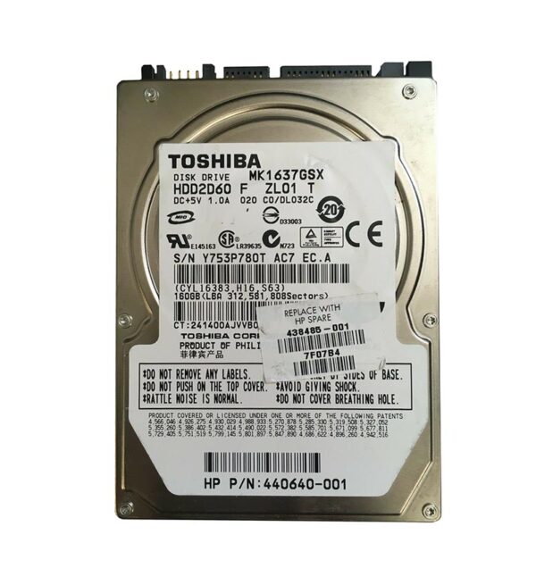 HDD2D60 - Toshiba 160GB 5400RPM SATA 3Gb/s 8MB Cache 2.5-Inch Hard Drive