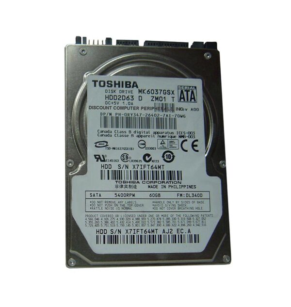 HDD2D63 - Toshiba 60GB 5400RPM SATA 3Gb/s 8MB Cache 2.5-Inch Hard Drive