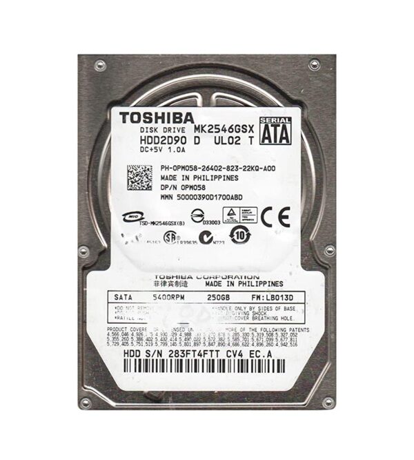 HDD2D90 - Toshiba 250GB 5400RPM SATA 3Gb/s 8MB Cache 2.5-Inch Hard Drive