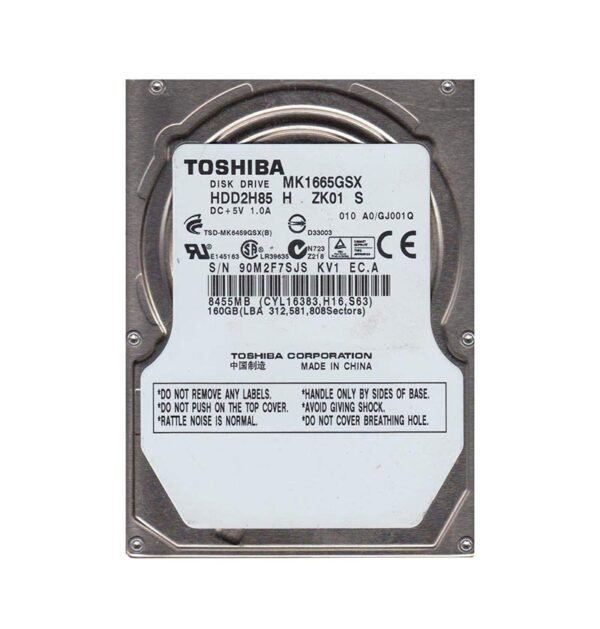 HDD2H85 - Toshiba 160GB 5400RPM SATA 3Gb/s 8MB Cache 2.5-Inch Hard Drive