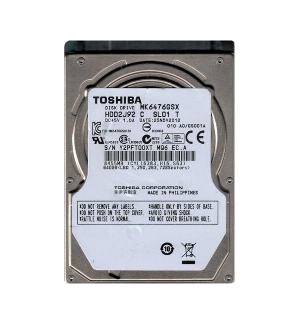 HDD2J92 - Toshiba 640GB 5400RPM SATA 3Gb/s 8MB Cache 2.5-Inch Hard Drive