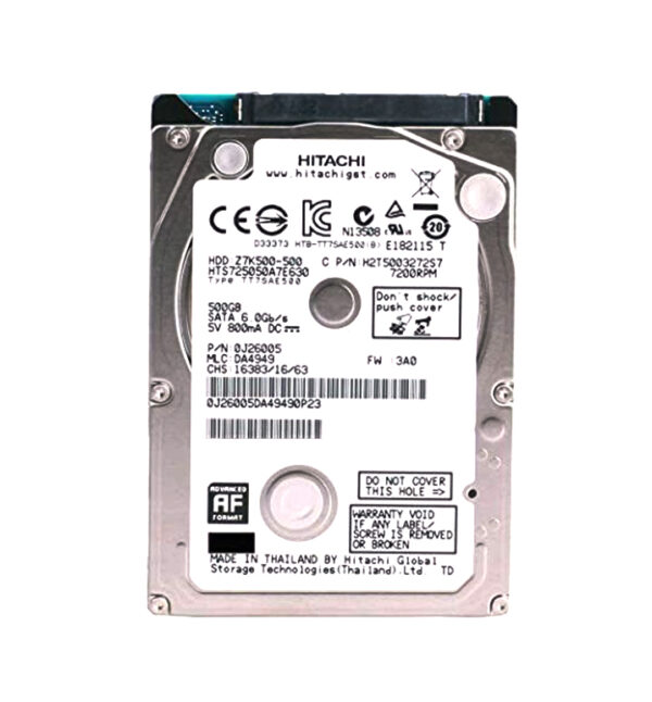 HTS725050A7E630 - HGST Travelstar Z7K500 Series 500GB 7200RPM SATA 6Gb/s 32MB Cache 512e 2.5-Inch Hard Drive