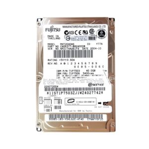 MHT2040AS - Fujitsu Mobile MHT Series 40GB 5400RPM IDE Ultra ATA/100 (ATA-6) 2MB Cache 2.5-Inch Hard Drive