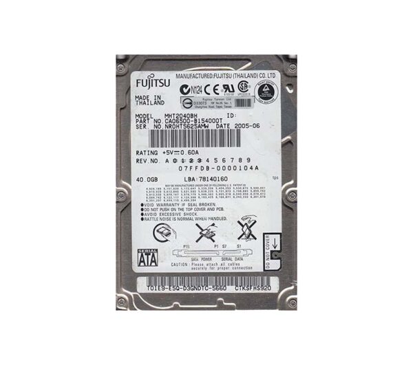MHT2040BH - Fujitsu 40GB 5400RPM SATA 3Gb/s 8MB Cache 2.5-Inch Hard Drive for Notebook