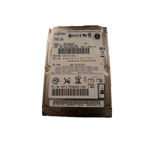 MHV2040AT - Fujitsu 40GB 4200RPM IDE Ultra ATA/100 (ATA-6) 44-Pin 8MB Cache 2.5-Inch Mobile Hard Drive for Laptop