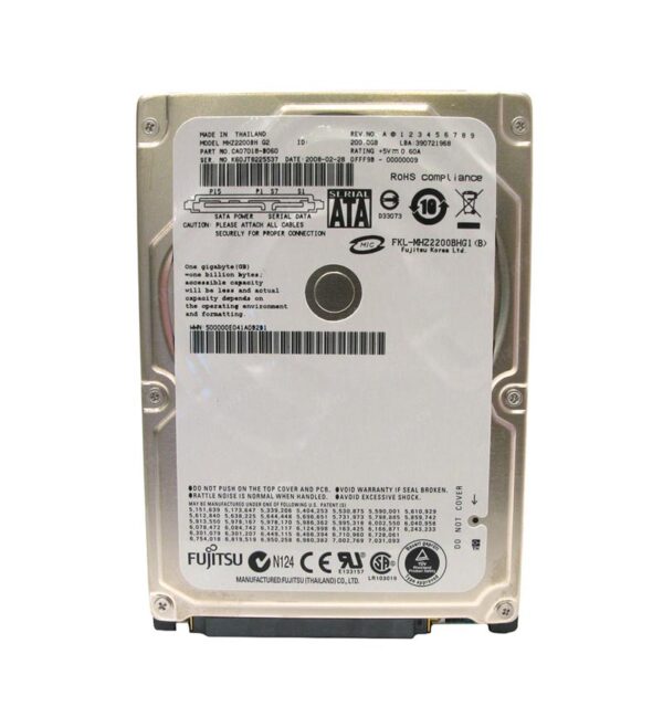 MHZ2200BH - Fujitsu Mobile 200GB 5400RPM SATA 3Gb/s 8MB Cache 2.5-Inch Hard Drive
