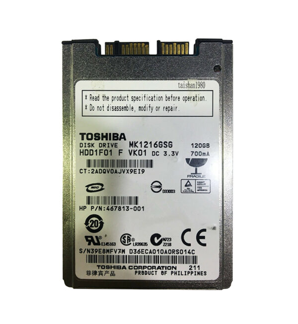 MK1216GSG - Toshiba 120GB 5400RPM SATA 1.5Gb/s 8MB Cache mSATA 1.8-Inch Hard Drive