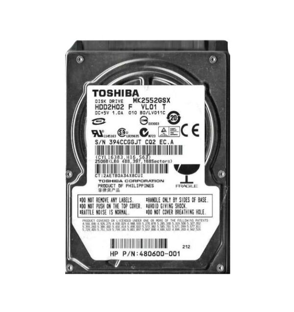 MK2552GSX - Toshiba 250GB 5400RPM SATA 1.5Gb/s 8MB Cache 2.5-Inch Hard Drive