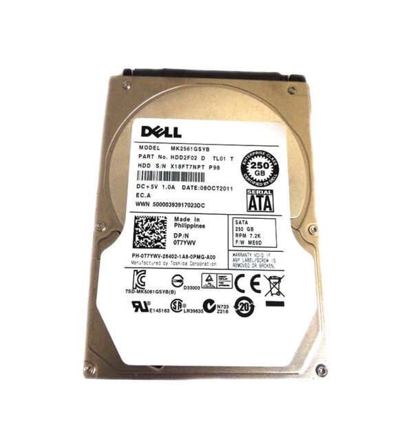MK2561GSYB - Toshiba 250GB 7200RPM SATA 3Gb/s 16MB Cache 2.5-Inch Hard Drive