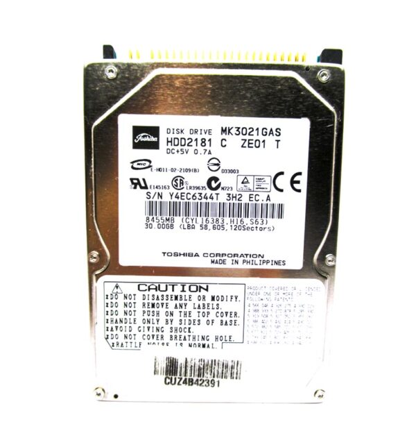 MK3021GAS - Toshiba 30GB 4200RPM IDE Ultra ATA/100 (ATA-6) 2MB Cache 2.5-Inch Hard Drive