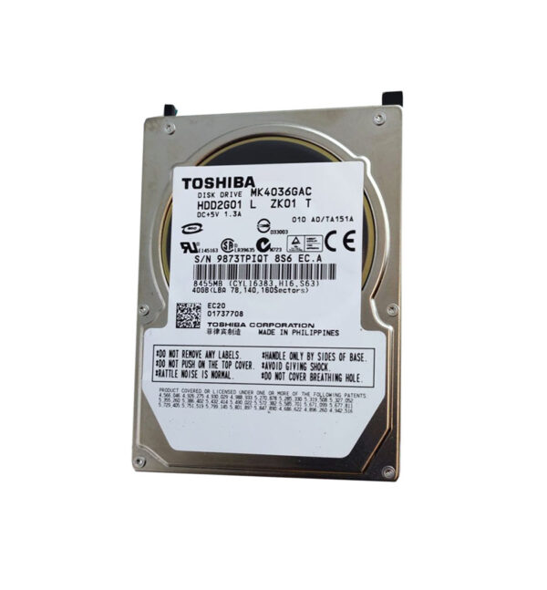 MK4036GAC - Toshiba 40GB 4200RPM IDE Ultra ATA/100 (ATA-6) 8MB Cache 2.5-Inch Hard Drive