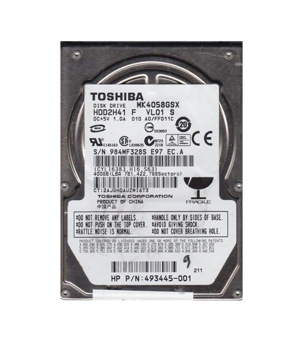 MK4058GSX - Toshiba 400GB 5400RPM SATA 3Gb/s 8MB Cache 2.5-Inch Hard Drive