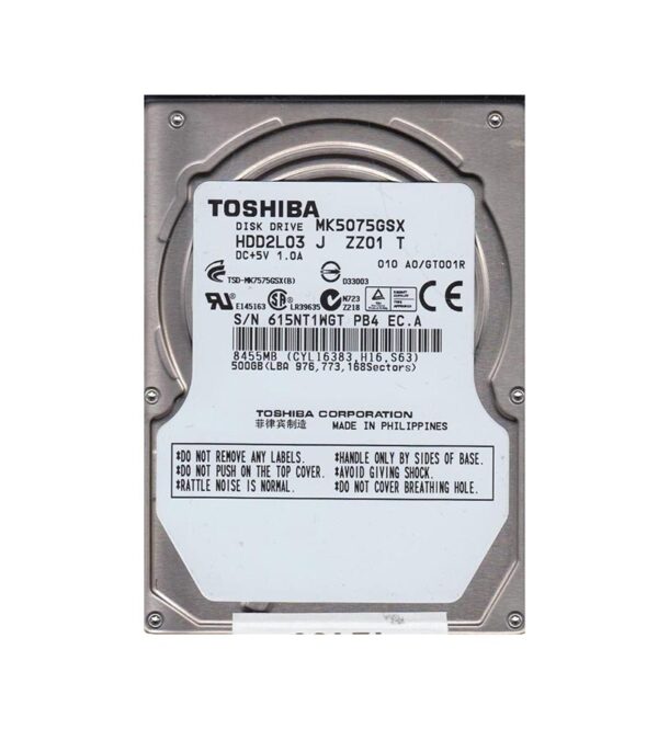 MK5075GSX - Toshiba 500GB 5400RPM SATA 3Gb/s 8MB Cache 2.5-Inch Hard Drive