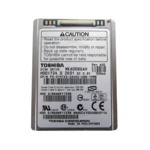 MK6008GAH - Toshiba 60GB 4200RPM IDE Ultra ATA/100 (ATA-6) 2MB Cache 1.8-Inch Hard Drive