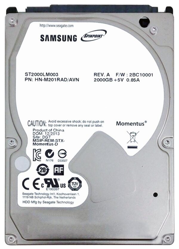 ST2000LM003 - Seagate Spinpoint M9T 2TB 5400RPM SATA 6Gb/s 32MB Cache 2.5-inch Hard Drive