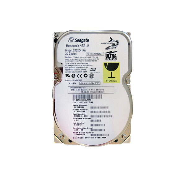 ST320414A - Seagate BarraCuda 20GB 7200RPM IDE Ultra ATA/100 (ATA-6) 2MB Cache 3.5-Inch Hard Drive