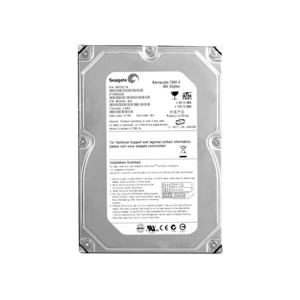ST3300622A - Seagate BarraCuda 7200.9 Series 300GB 7200RPM IDE Ultra ATA/100 (ATA-6) 16MB Cache (CE) 3.5-Inch Hard Drive