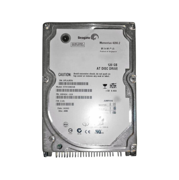 ST9120824A - Seagate Momentus 4200.2 Series 120GB 4200RPM IDE Ultra ATA/100 (ATA-6) 8MB Cache (CE) 2.5-Inch Hard Drive