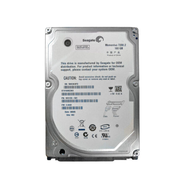 ST9160823AS - Seagate Momentus 7200.2 Series 160GB 7200RPM SATA 3Gb/s 8MB Cache (CE) 2.5-Inch Hard Drive
