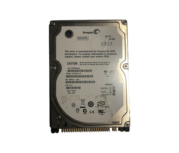 ST920217A - Seagate 20GB 5400RPM IDE Ultra ATA/100 (ATA-6) 2MB Cache 2.5-Inch Hard Drive