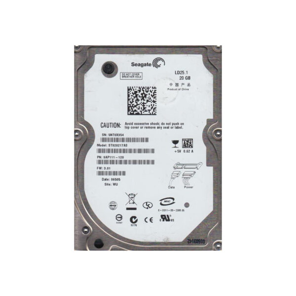 ST920217AS - Seagate 20GB 5400RPM SATA 1.5Gb/s 2MB Cache 2.5-Inch Hard Drive