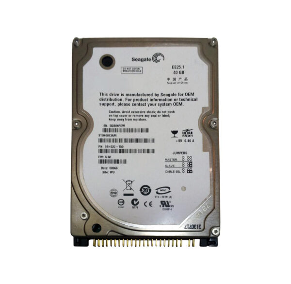 ST940813AM - Seagate EE25 40GB 5400RPM IDE Ultra ATA/100 (ATA-6) 8MB Cache 2.5-Inch Hard Drive