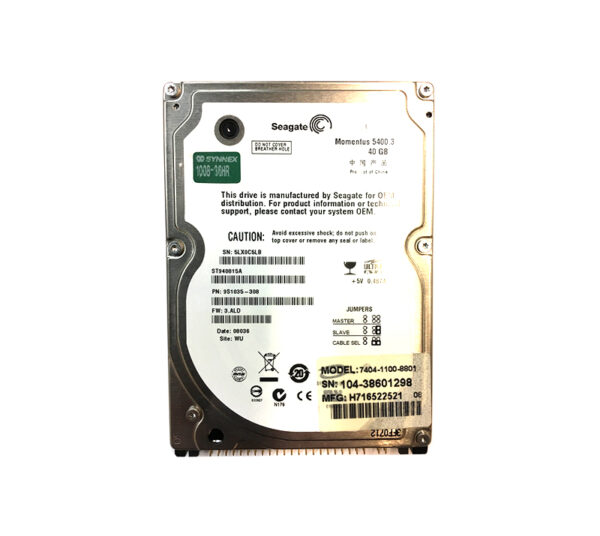 ST940815A - Seagate Momentus 5400.3 40GB 5400RPM IDE Ultra ATA/100 (ATA-6) 8MB Cache 2.5-Inch Hard Drive