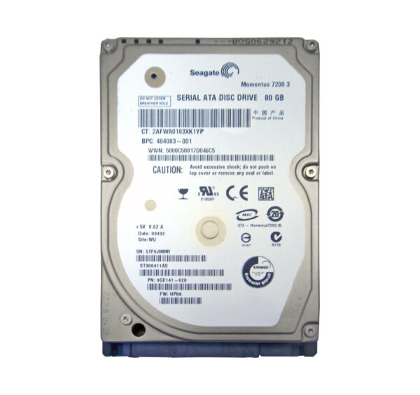 ST980411AS - Seagate Momentus 80GB 7200RPM SATA 3Gb/s 16MB Cache 2.5-inch Hard Drive