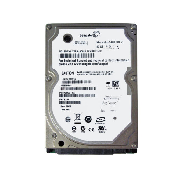 ST980816AS - Seagate Momentus 5400 FDE.2 Series 80GB 5400RPM SATA 1.5Gb/s 8MB Cache (CE) 2.5-Inch Hard Drive