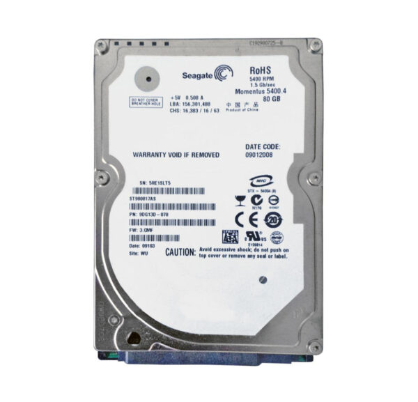 ST980817AS - Seagate 80GB 5400RPM SATA 2.5-inch Hard Drive