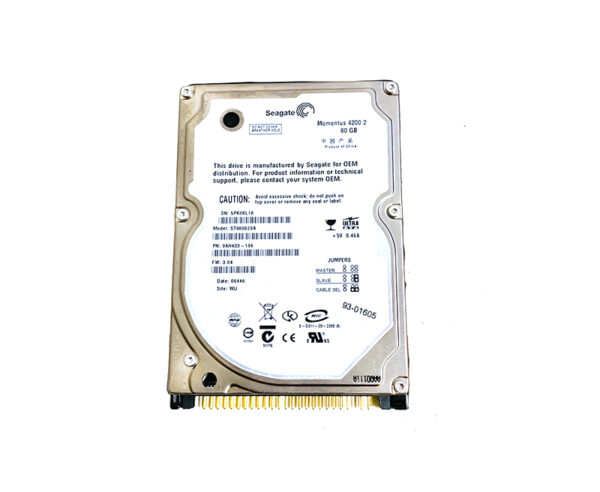 ST980829A - Seagate Momentus 4200.2 Series 80GB 4200RPM IDE Ultra ATA/100 (ATA-6) 8MB Cache (CE) 2.5-Inch Hard Drive
