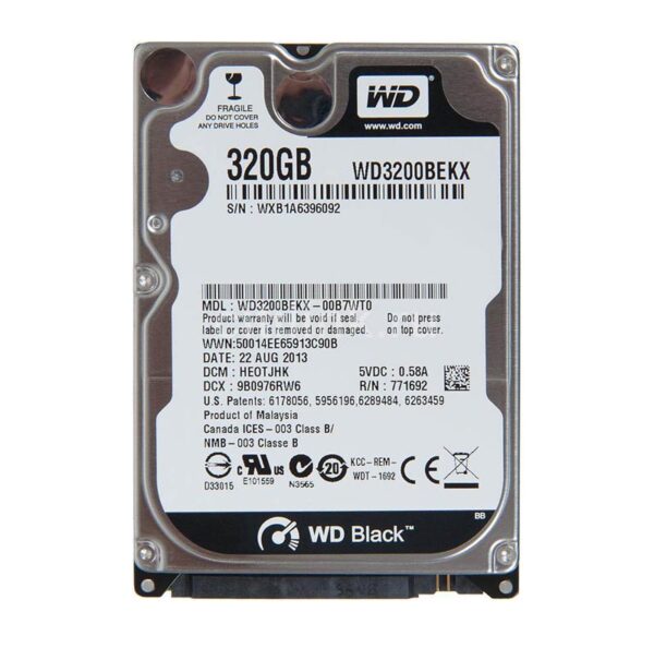 WD3200BEKX - Western Digital Black 320GB 7200RPM SATA 6Gb/s 16MB Cache (RoHS) 2.5-Inch Hard Drive
