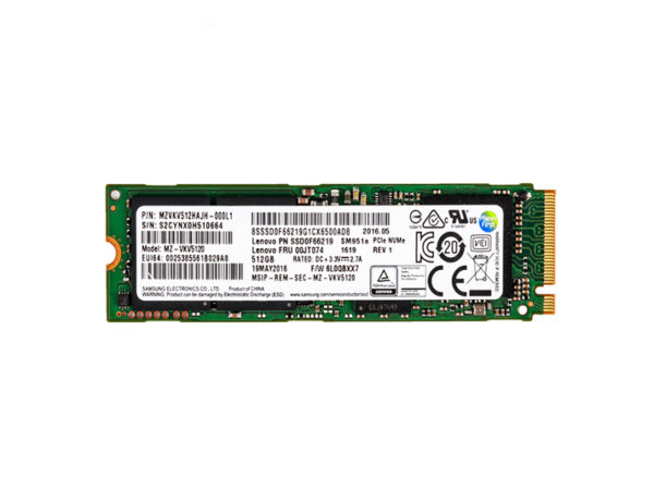 00JT074 - Lenovo 512GB Multi-Level Cell PCI Express NVMe 3.0 x4 M.2 2280 Solid State Drive
