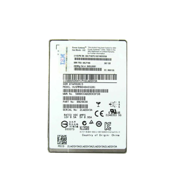 00LY195 - IBM 400GB Multi-Level Cell SAS 12Gb/s 2.5-Inch Solid State Drive for only Elastic Storage Server