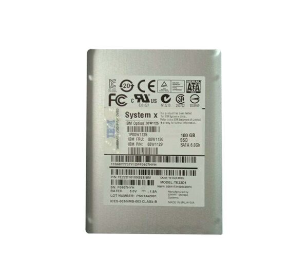 00W1125 - IBM 100GB Multi-Level Cell SATA 6Gb/s Hot Swappable 2.5-Inch Solid State Drive