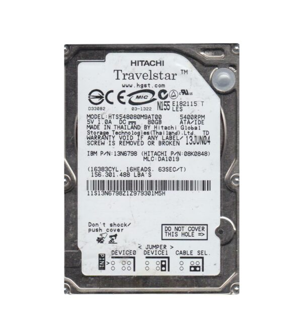 08K0848 - Hitachi 80GB 5400RPM ATA-100 2.5-inch Hard Drive