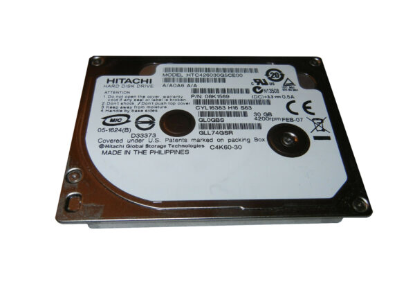 08K1569 - Hitachi Travelstar C4K60 Slim Series 30GB 4200RPM IDE Ultra ATA/133 (ATA-7) 2MB Cache ZIF 1.8-inch Hard Drive
