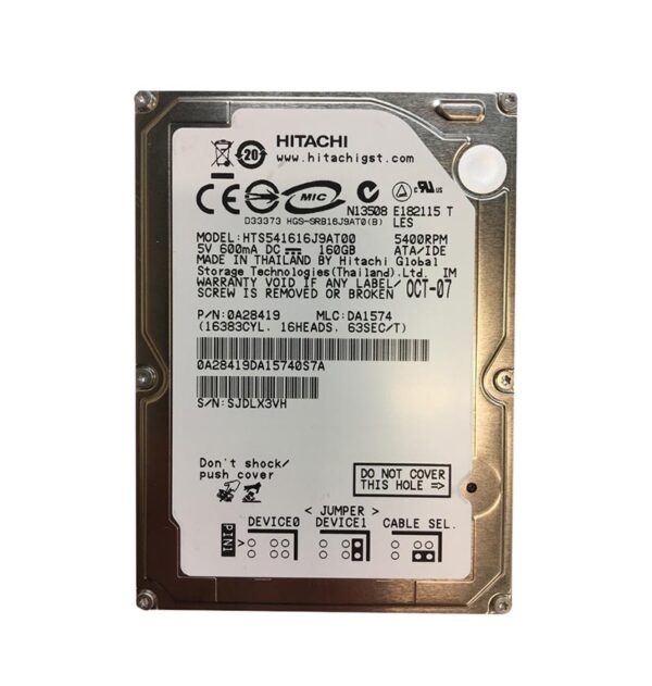 0A28419 - Hitachi Travelstar 5K160 Series 80GB 5400RPM IDE Ultra ATA/100 (ATA-6) 8MB Cache 2.5-inch Hard Drive