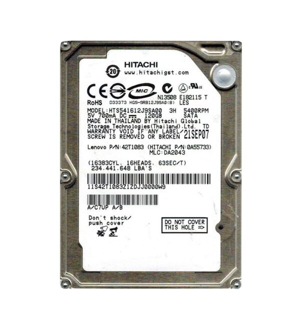 0A55733 - Hitachi Travelstar 5K160 Series 120GB 5400RPM SATA 1.5Gb/s 8MB Cache 2.5-inch Hard Drive