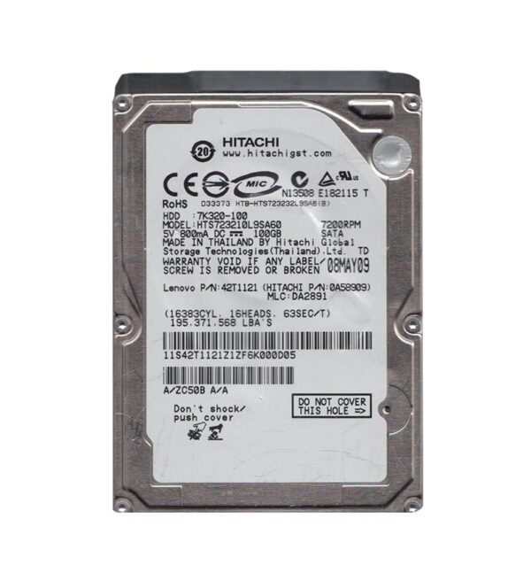 0A58909 - Hitachi Travelstar 7K320 Series 100GB 7200RPM SATA 1.5Gb/s 16MB Cache (512) 2.5-inch Hard Drive