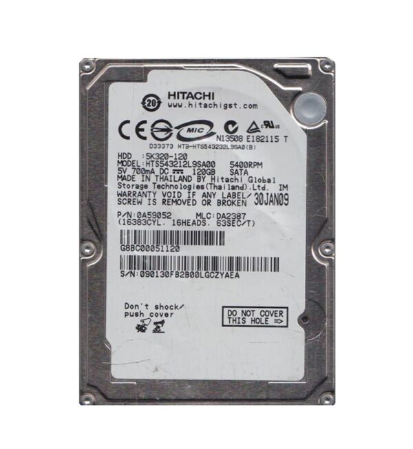 0A59052 - Hitachi Travelstar 5K320 Series 120GB 5400RPM SATA 1.5Gb/s 8MB Cache (512) 2.5-inch Hard Drive