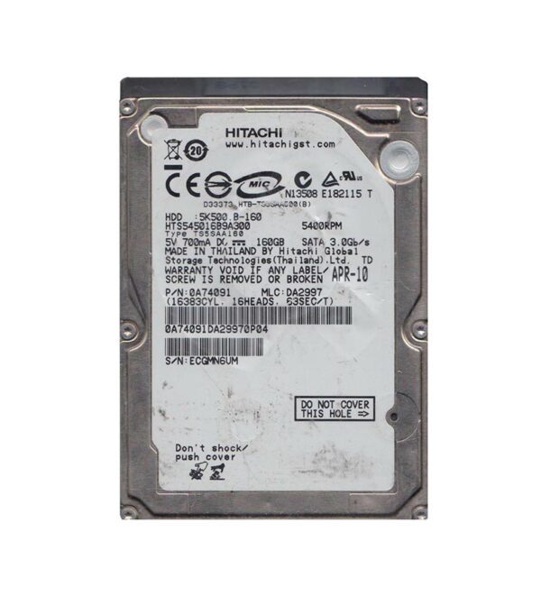 0A74091 - Hitachi Travelstar 5K500.B Series 160GB 5400RPM SATA 3Gb/s 8MB Cache 2.5-Inch Hard Drive