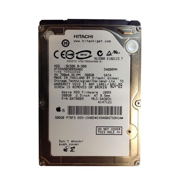 0A78005 - Hitachi Travelstar 5K500.B Series 500GB 5400RPM SATA 1.5Gb/s 8MB Cache 2.5-Inch Hard Drive