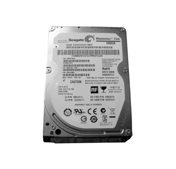 0C55524 - Lenovo 500GB 5400RPM SATA 3Gb/s 16MB Cache 2.5-Inch Hard Drive