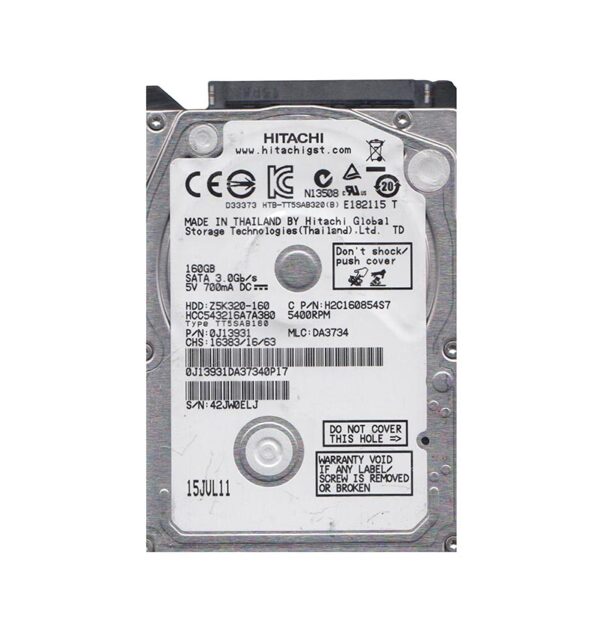 0J13931 - HGST CinemaStar Z5K320 Series 160GB 5400RPM SATA 3Gb/s 8MB Cache (512) (CE) 2.5-inch Hard Drive