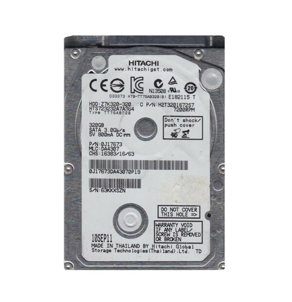 0J17673 - HGST Travelstar Z7K320 Series 320GB 7200RPM SATA 3Gb/s 16MB Cache (512) 2.5-inch Hard Drive
